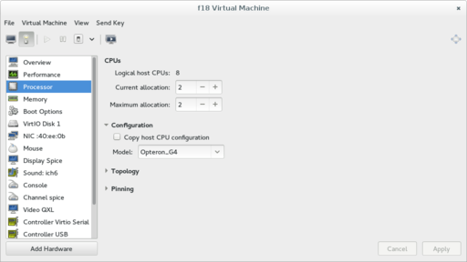 virt-manager details