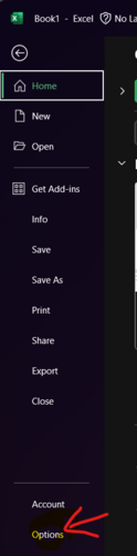 excel menu