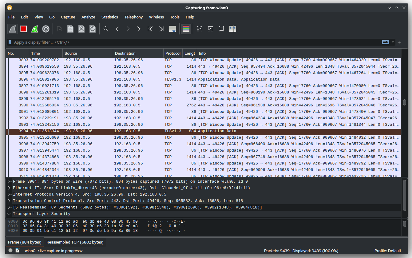 Wireshark UI